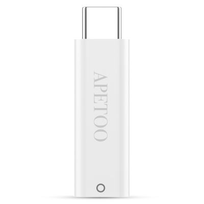 APETOO USB-C to Pencil Adapter for Apple Pencil 1st Gen, Male Type-C to for Lightning Pencil Charger Adapter Bluetooth Pairing Connector for iPad 10th Gen/iPad (A16) 11-in 2025, White