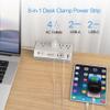 Desk Clamp Power Strip with PD 20W Fast Charging USB C, JXGUCAT 10FT Desk Mount Power Strip Surge Protector, Removable Extension Cord with 4 Outlets 4 USB Ports, Fit 1.8" Tabletop Edge view 2