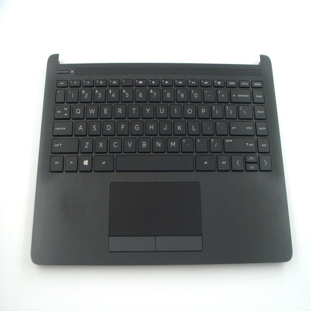 Bayjebu Replacement Parts for HP 14-CF 14-CR 14-DK 14.0" Palmrest Keyboard Bezel US-English Non-Backlit L24818-001 Gray
