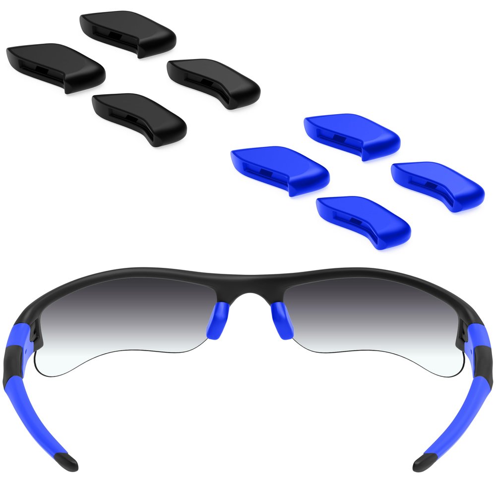 ToughAsNails 4 Pairs Replacement Nose Pads for Oakley Flak 2.0 XL/Flak Jacket XLJ/Half Jacket/Half Jacket 2.0/Fast Jacket Sunglasses Black&Deep Blue