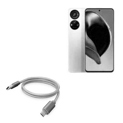 BoxWave Cable Compatible with ZTE Axon 40 SE - Micro USB DuraCable, Braided Micro USB Charging Cable - Space Grey