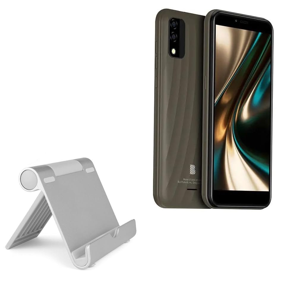 BoxWave Stand and Mount Compatible with BLU Studio X5 Max - VersaView Aluminum Stand, Portable, Multi Angle Viewing Sturdy