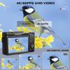 4K Digital Camera for Photography, Autofocus 48MP Vlogging Camera for YouTube with 16X Digital Zoom Macro Camera, 3180Flip Screen Compact Video Camera with Liftable Flash, SD Card&2 Batteries view 3