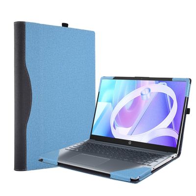 2023 Laptop Case Cover for Hp Pavilion 15-eg 15t-eg 15-eh 15z-eh Compatible with Hp 15-fd 15-fc 15.6" [Do Check Model] Notebook Sleeve Computer Bag Protective PU Leather Shell (Light Blue)