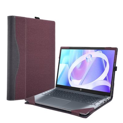 2023 Laptop Case Cover for Hp Pavilion 15-eg 15t-eg 15-eh 15z-eh Compatible with Hp 15-fd 15-fc 15.6" [Do Check Model] Notebook Sleeve Computer Bag Protective PU Leather Shell (red Wine)