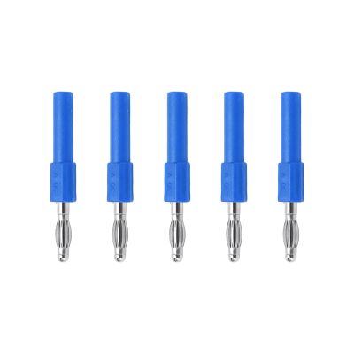 4mm to 2mm Industrial Grade Banana Plug Adapters for Multimeters - Rated Voltage and Current up to 30Vac-60Vdc, 36A, Pack of 5 (Blue)