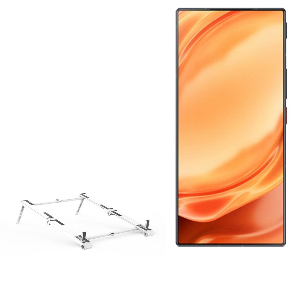BoxWave Stand and Mount Compatible with ZTE Nubia Z50 Ultra - Pocket Aluminum Stand 3-in-1, Portable Multi Angle Viewing Riser - Metallic Silver