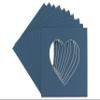 24x24 Mat Bevel Cut for 8x8 Photos - Precut Steel Blue Heart Shaped Photo Mat Board Opening - Acid Free Matte to Protect Your Pictures - Bevel Cut for Family Photos, Pack of 10 Matboards Show Kits view 1