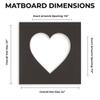 24x24 Mat Bevel Cut for 8x8 Photos - Precut Steel Blue Heart Shaped Photo Mat Board Opening - Acid Free Matte to Protect Your Pictures - Bevel Cut for Family Photos, Pack of 10 Matboards Show Kits view 2