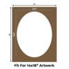 17x21 Mat Bevel Cut for 14x18 Photos - Precut Aged Oak Brown Oval Shaped Photo Mat Board Opening - Acid Free Matte to Protect Your Pictures - Bevel Cut for Family Photos, Pack of 25 Matboards Show view 2