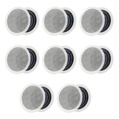 Polk Audio RC80I 2 Way in Ceiling Speakers - 8 Pack (White)