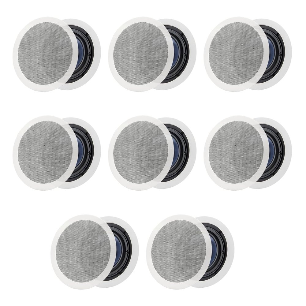 Polk Audio RC80I 2 Way in Ceiling Speakers - 8 Pack (White)