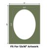 16x20 Mat Bevel Cut for 12x16 Photos - Precut Dill Green Oval Shaped Photo Mat Board Opening - Acid Free Matte to Protect Your Pictures - Bevel Cut for Family Photos, Pack of 10 Matboards Show Kits view 2