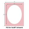17x21 Mat Bevel Cut for 14x18 Photos - Precut Pink Oval Shaped Photo Mat Board Opening - Acid Free Matte to Protect Your Pictures - Bevel Cut for Family Photos, Pack of 25 Matboards Show Kits With view 2
