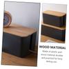 DOITOOL 2pcs Power Strip Storage Box Desk Outlet Desk Power Strip Concealer Container Wire Organizer Box Socket Organizer Case Wire Storage Box Wire Container Socket Switch Box Cable Wood view 4