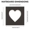 21x21 Mat Bevel Cut for 17x17 Photos - Precut Dark Purple Heart Shaped Photo Mat Board Opening - Acid Free Matte to Protect Your Pictures - Bevel Cut for Family Photos, Pack of 25 Matboards Show Kits view 2