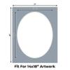 17x21 Mat Bevel Cut for 14x18 Photos - Precut Mid Grey Oval Shaped Photo Mat Board Opening - Acid Free Matte to Protect Your Pictures - Bevel Cut for Family Photos, Pack of 10 Matboards Show Kits With view 2