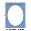 17x21 Mat Bevel Cut for 14x18 Photos - Precut Brittany Blue Oval Shaped Photo Mat Board Opening - Acid Free Matte to Protect Your Pictures - Bevel Cut for Family Photos, Pack of 25 Matboards Show Kits view 2