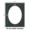 16x20 Mat Bevel Cut for 12x16 Photos - Precut Black Oval Shaped Photo Mat Board Opening - Acid Free Matte to Protect Your Pictures - Bevel Cut for Family Photos, Pack of 25 Matboards Show Kits With view 2