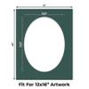 16x20 Mat Bevel Cut for 12x16 Photos - Precut Forest Green Oval Shaped Photo Mat Board Opening - Acid Free Matte to Protect Your Pictures - Bevel Cut for Family Photos, Pack of 25 Matboards Show Kits view 2