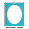 17x21 Mat Bevel Cut for 14x18 Photos - Precut Aquamarine Blue Oval Shaped Photo Mat Board Opening - Acid Free Matte to Protect Your Pictures - Bevel Cut for Family Photos, Pack of 25 Matboards Show view 2