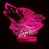 Jinnwell 3D Wolf Night Light Lamp Illusion Night Light 16 Color Changing Table Desk Decoration Lamps Gift Acrylic Flat ABS Base USB Cable Toy view 2