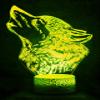 Jinnwell 3D Wolf Night Light Lamp Illusion Night Light 16 Color Changing Table Desk Decoration Lamps Gift Acrylic Flat ABS Base USB Cable Toy view 3