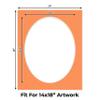 17x21 Mat Bevel Cut for 14x18 Photos - Precut Orange Oval Shaped Photo Mat Board Opening - Acid Free Matte to Protect Your Pictures - Bevel Cut for Family Photos, Pack of 10 Matboards Show Kits With view 2
