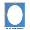 17x21 Mat Bevel Cut for 14x18 Photos - Precut Bay Blue Oval Shaped Photo Mat Board Opening - Acid Free Matte to Protect Your Pictures - Bevel Cut for Family Photos, Pack of 10 Matboards Show Kits With view 2