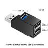 USB Hub,High Speed Mini USB 3.0 USB 2.0 HUB 3 Port Splitter (2 USB 2.0 zUSB 3.0) Distribution Adapter for PC Laptop MacBook Notebook USB Flash Drives view 3
