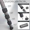 Compact Design Carbon Camera Tripod with Stone Bag 32.5mm Max Leg Tube Stable Lightweight Carbon Fiber Travel Stand for Canon Sony Nikon DSLR Digital Camcorder Max Load 25kg view 4