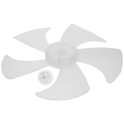 14 Inch Electric Fan Blades Replacement - Universal 5-Leaf Table Fan or Floor Fan - Plastic Round Bore Fan Blades Replacement Blades (White)