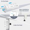 Desk Clamp Power Strip USB C - Charging Station for Multiple Devices - Multi Plug Outlet Extender - Desktop Mount Surge Protector with 4 Outlets 4 USB Ports for Phone, Tablet, Computer view 4