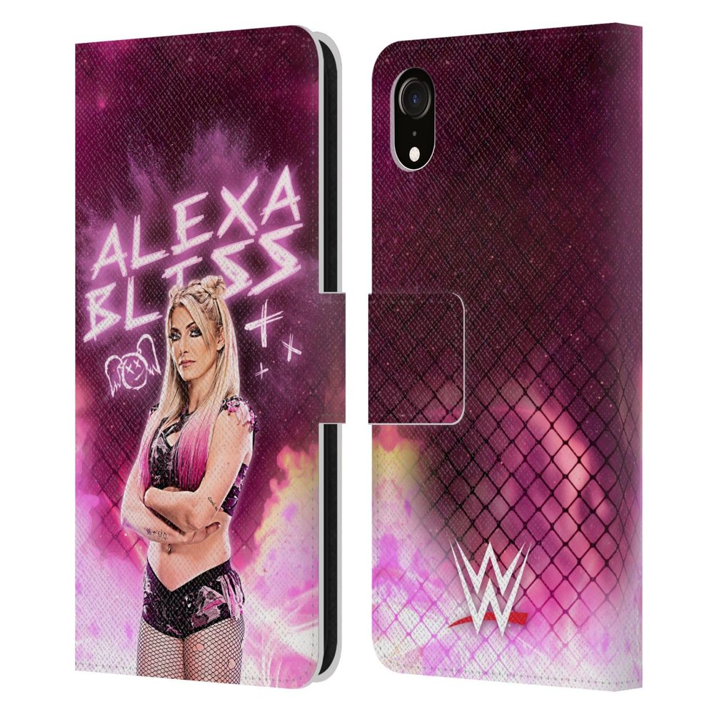 Head Case Designs Officially Licensed WWE Portrait Alexa Bliss Leather Wallet Case Compatible with Apple iPhone XR