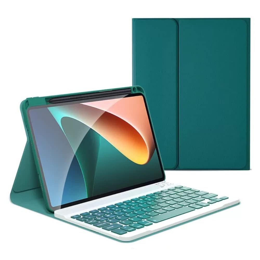 KMXDD Keyboard Case Compatible with iPad Air 11 inch (M3/M2) & Air 5th 4th Generation 10.9" & iPad Pro 11 (4th/3rd/2nd/1st Gen) Case with Detachable Cute Candy Color Keyboard,Dark Green