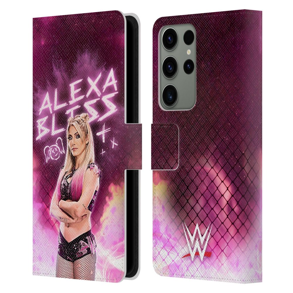Head Case Designs Officially Licensed WWE Portrait Alexa Bliss Leather Wallet Case Compatible with Samsung Galaxy S23 Ultra 5G