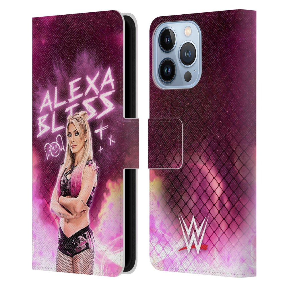 Head Case Designs Officially Licensed WWE Portrait Alexa Bliss Leather Wallet Case Compatible with Apple iPhone 13 Pro