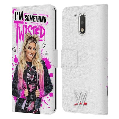 Head Case Designs Officially Licensed WWE Something Twisted Alexa Bliss Leather Book Wallet Case Cover Compatible with Motorola Moto G41