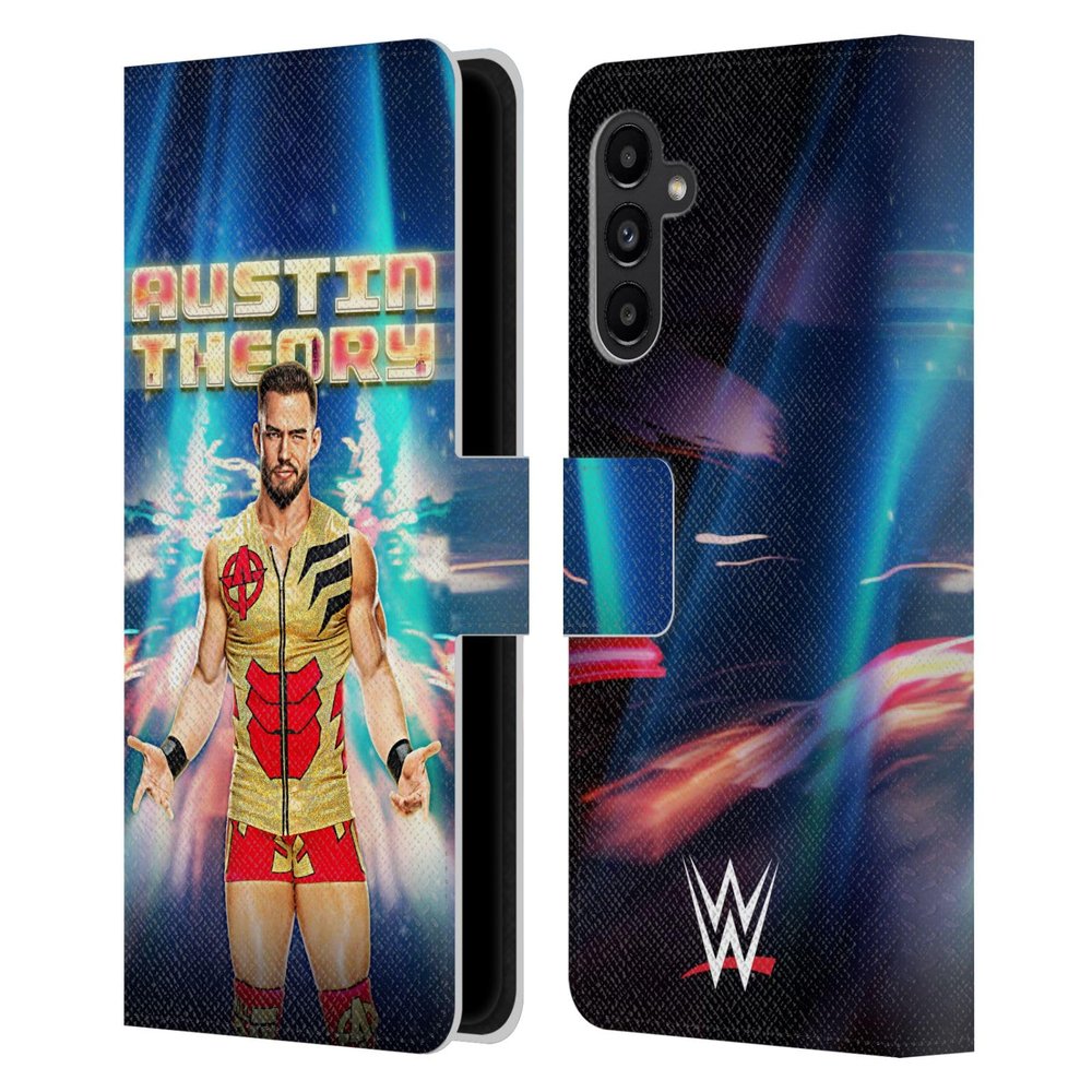 Head Case Designs Officially Licensed WWE Portrait Austin Theory Leather Wallet Case Compatible with Samsung Galaxy A13 5G (2021)