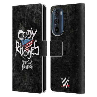 Head Case Designs Officially Licensed WWE Distressed Name Cody Rhodes Leather Book Wallet Case Cover Compatible with Motorola Edge 30