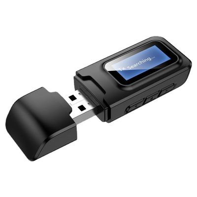 USB BT5.0 2-in-1 Bluetooth Transmitter Receiver Transmitter Wireless Aux Audio Adapter for MP3/MP4 Headphones HiFi Speaker Radio Car TV PC Laptop Tablet