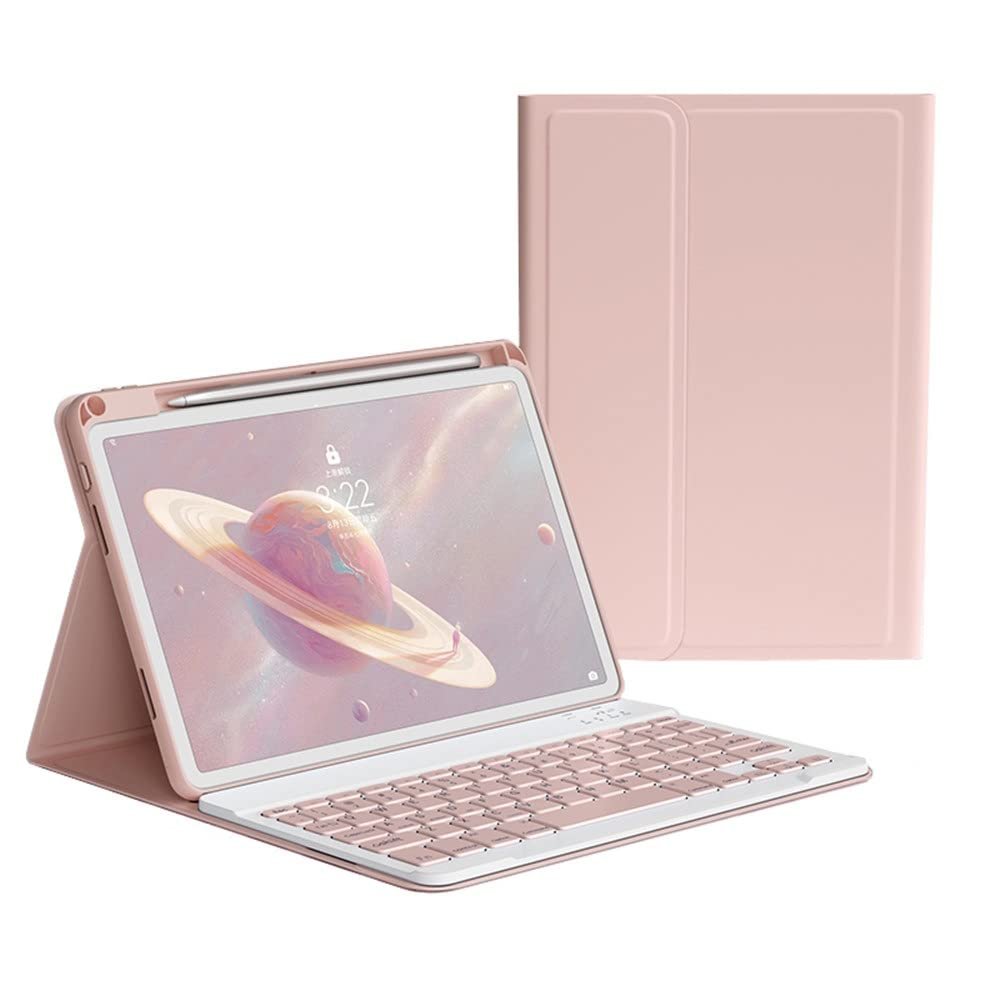 KMXDD Keyboard Case Compatible with iPad Air 13 inch (M3/M2) & iPad Pro 12.9" (6th/5th/4th/3rd Gen) Case with Removable Cute Candy Color Keyboard Cover with Pencil Holder,Pink