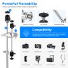Supon 20" Mini Pocket C Stand, All-Metal Adjustable Small 20.8" C-Stand Short Tripod Stand with 13" Boom Arm Grip Head, 3 Ball Head, Sliding Leg for camera, smartphone, light, mic photography - Silver view 2