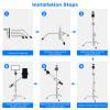 Supon 20" Mini Pocket C Stand, All-Metal Adjustable Small 20.8" C-Stand Short Tripod Stand with 13" Boom Arm Grip Head, 3 Ball Head, Sliding Leg for camera, smartphone, light, mic photography - Silver view 4