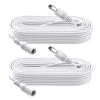 [2-Pack] 10FT DC Power Extension Cable 5.5mm x 2.1mm, Female to Male Power Cord for 12V/24V CCTV Security Cameras, DVR, IP/WiFi Cameras, LED Strip Lights, Routers, DC Power Supply Adapter - White view 1