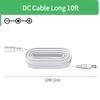 [2-Pack] 10FT DC Power Extension Cable 5.5mm x 2.1mm, Female to Male Power Cord for 12V/24V CCTV Security Cameras, DVR, IP/WiFi Cameras, LED Strip Lights, Routers, DC Power Supply Adapter - White view 2