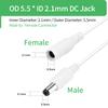 [2-Pack] 10FT DC Power Extension Cable 5.5mm x 2.1mm, Female to Male Power Cord for 12V/24V CCTV Security Cameras, DVR, IP/WiFi Cameras, LED Strip Lights, Routers, DC Power Supply Adapter - White view 4