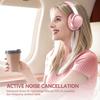 AUSDOM E7 Bluetooth Active Noise Cancelling Headphones, Wireless Over Ear ANC with Microphone, Hi-Fi Stereo Sound, 50H Playtime, Comfortable Earpads for Travel Work TV Phones, Rose Gold view 2