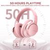 AUSDOM E7 Bluetooth Active Noise Cancelling Headphones, Wireless Over Ear ANC with Microphone, Hi-Fi Stereo Sound, 50H Playtime, Comfortable Earpads for Travel Work TV Phones, Rose Gold view 3