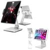 AboveTEK Business Kiosk Aluminum Tablet iPad Stand for Any 4-14" Display Tablets Bundle with Elegant Tablet Stand, Aluminum iPad Stand Holder, Desktop Kiosk POS Stand for 7-13 inch view 1